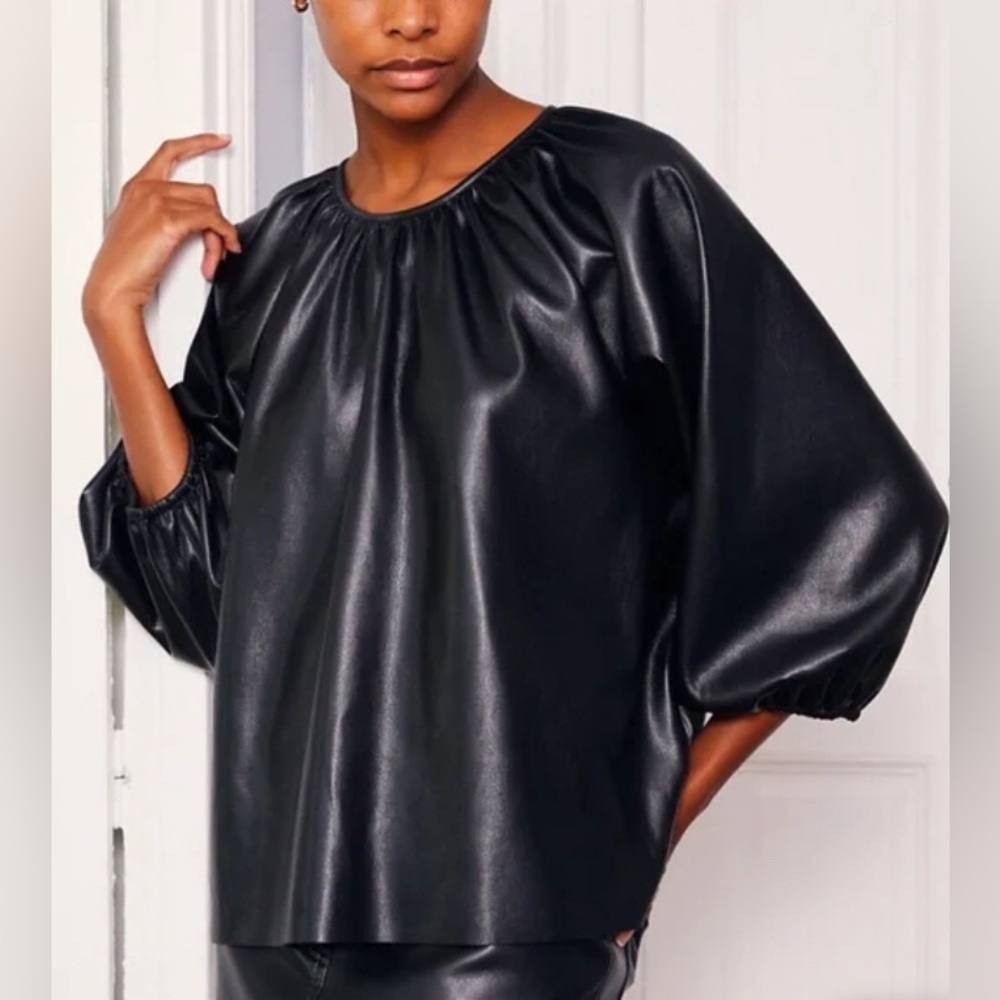 Wilfred Aritzia vegan leather blouse